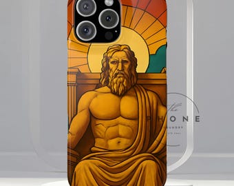 Olympia Zeus Statue Slim Phone Case, Classic Greek Art Design Compatible with iPhone 17, 16, 15, 14, 13