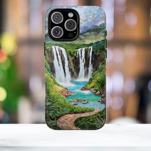 Nature-Inspired Slim Phone Cases, Waterfall Phone Cover, Scenic Phone Case, Eco-Friendly Mobile Shell, Gift for Nature Lovers
