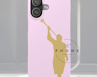 LDS Angel Moroni Slim Phone Case, Gold Statue Religious Cover, Christian Faith Gift Compatible with iPhone 17, 16, 15, 14, 13
