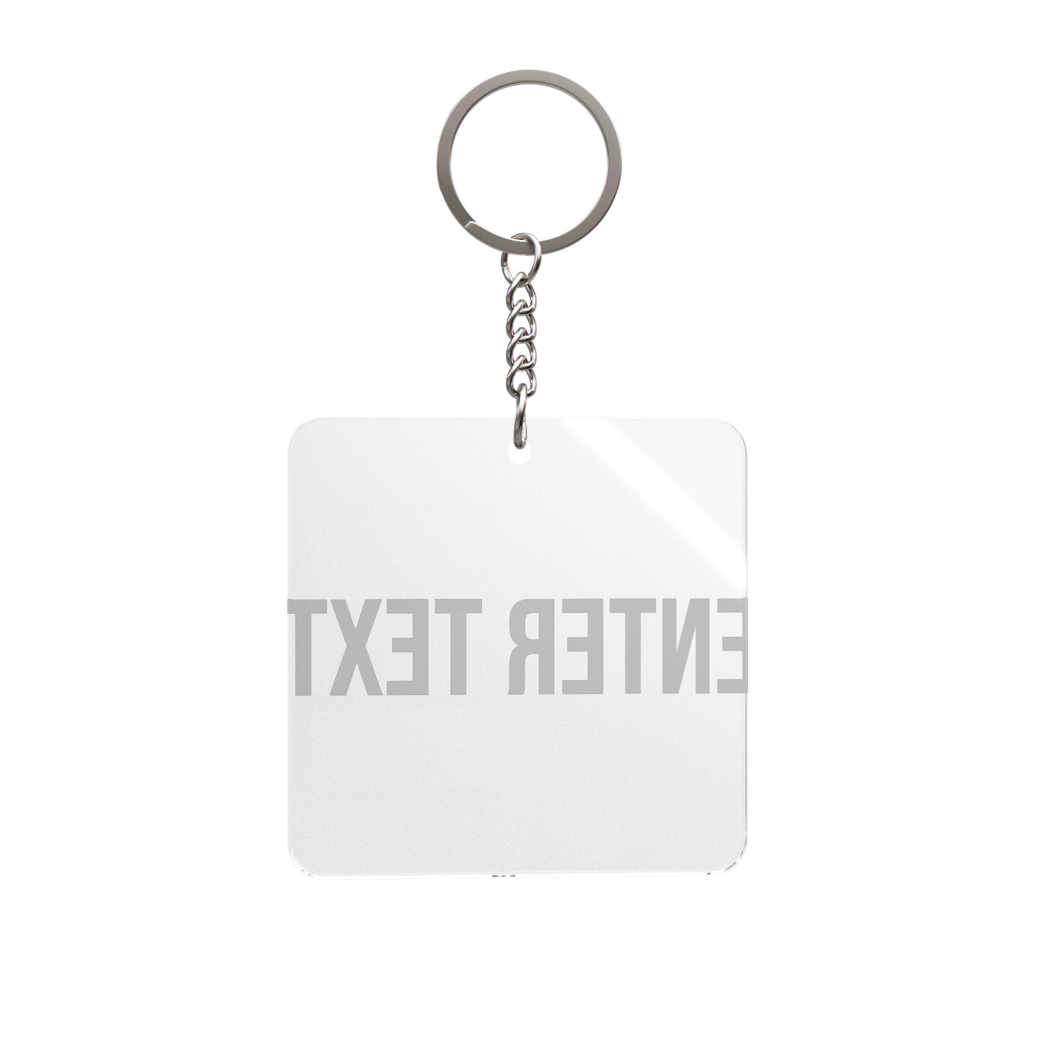 Square Keyring Custom Text Square Keychain | Personalized Name Initials | Photo Insert ...