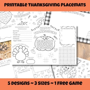 Thanksgiving Activity Placemat, Printable Thanksgiving Placemat, Thanksgiving Activities for Kids, Kid’s Thanksgiving Coloring Mat