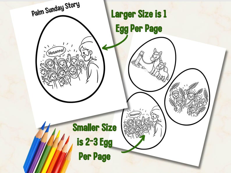 Palm Sunday Craft, Easter Story 3D Egg Craft for Kids, Palm Sunday ...