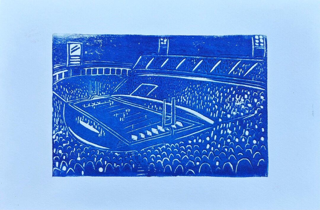 Stadium Linocut Print - Etsy
