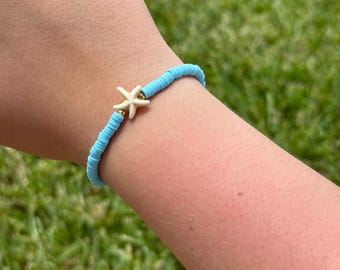 Coastal Cutie - Starfish Polymer Clay Bracelet | Beach Vibes | Summer Jewelry | Stackable Bracelet