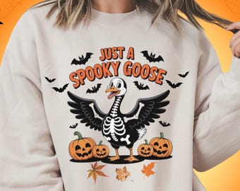 Spooky Goose Halloween Shirt: Skeleton Goose Graphic Tee