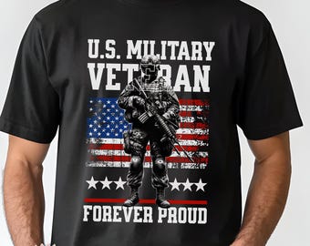 U.S. Military Veteran Shirt: American Flag Patriotic Tee