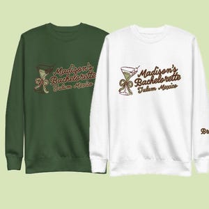 Customized Bachelorette Crew Neck Sweat Shirt - Bikinis and Martinis