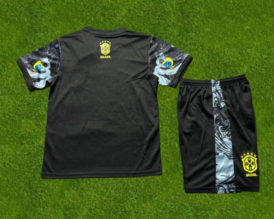 Maillot Foot Personnalisé Jésus Brésil - Ensemble T-shirt, Short, Chaussettes, Avec Nom Et Numéro - 5