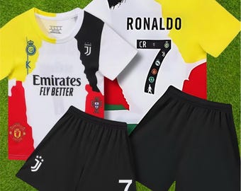 Kit maillot enfant Ronaldo – Ensemble nostalgique football garçon/fille - Edition Fan gear