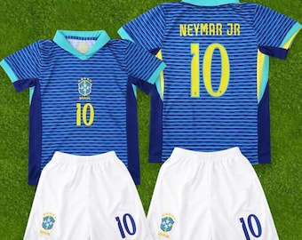 Maillot enfant Brésil 2024 – Neymar #10 – Ensemble de football garçon (maillot + short)