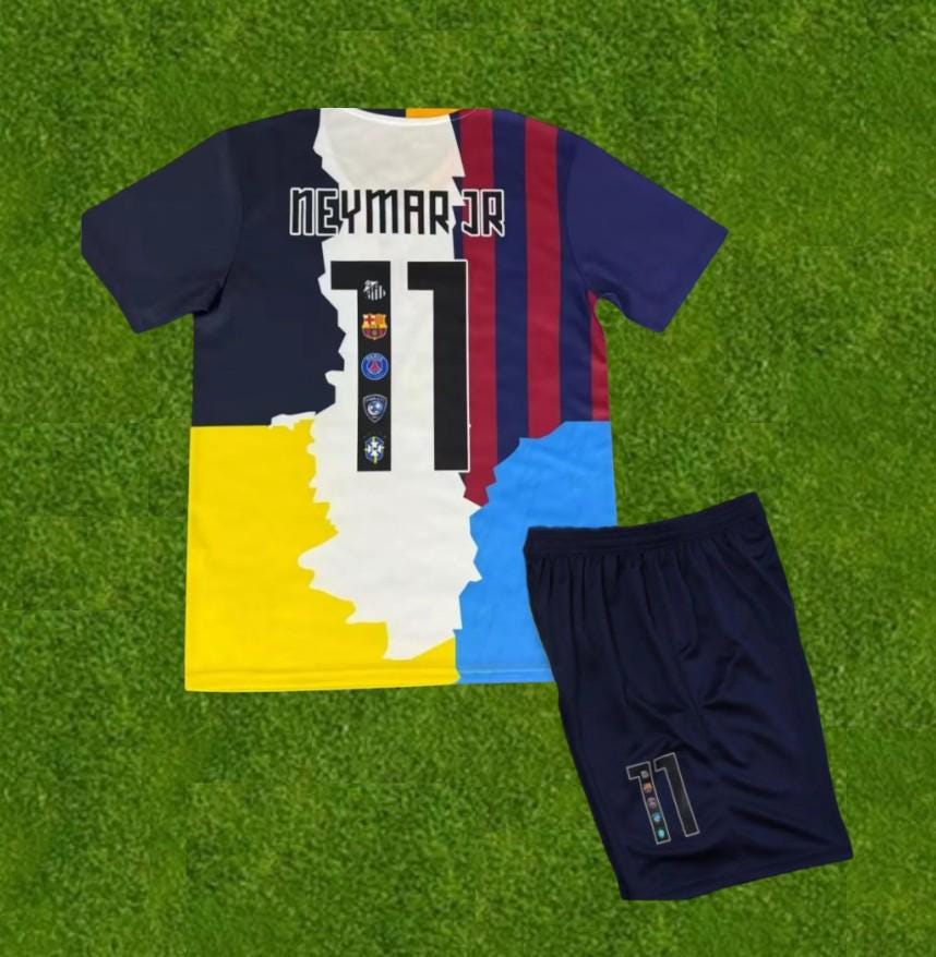 Kit maillot enfant neymar jr  – Ensemble nostalgique football garçon/fille - Edition Fan gear