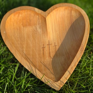 Heart Prayer Bowl Wood Handcrafted