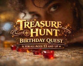 Treasure Hunt, Birthday Scavenger Hunt, Gift Reveal Game | Printable Clue Adventure | Fun Way to Give a Gift