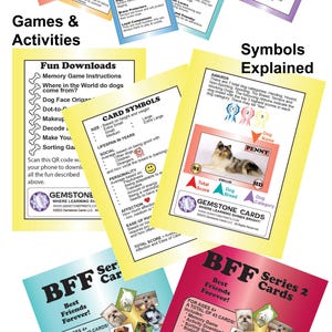 Cartões de jogo de raças de cães imprimíveis BFF, série 1, para crianças de 4 anos ou mais - 20 raças, 6,35 x 8,98 cm. Classificação, memória e combinação de cães.