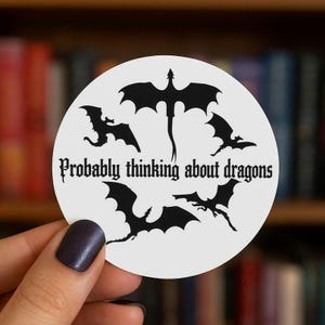 Bookish Dragon Vinyl Sticker: Fantasy Reader Laptop, Kindle, Water Bottle, Car Decal