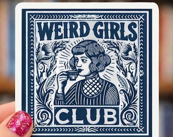 Weird Girls Club Vintage Sticker | Hand Drawn Vinyl Decal (Water Resistant)