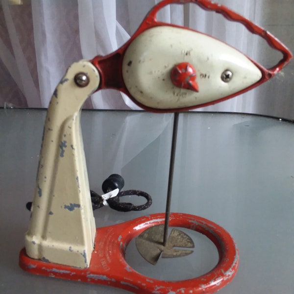 Little Deb Mixer Maker, Vintage Child's Toy, Chippy Red and White Pretend Play Mixer, Shabby Chic, Toy Mixer for Fun with Pretend Electric