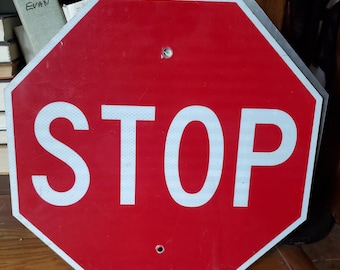 Vintage Metal Stop Sign 30x30 - Etsy
