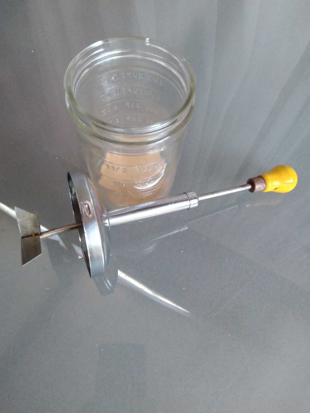 Funky Implement Glass Jar Chopper, Vintage Kitchen Gadget, Fun Funky Kitchen Implement ...