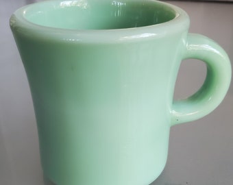 Fire King Jadeite #10 Restaurant Style Coffee Mug, Very RARE Collectible, Vintage Kitchen, Heavy Duty Coffee Mug, Excellent Condition