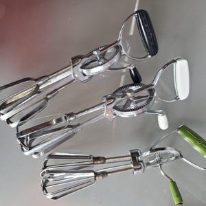 Egg Beater, Hand Mixers, YOUR CHOICE, Vintage Kitchen Tools, Gadgets, Implements, Fun Funky Tool for Baking, Cooking