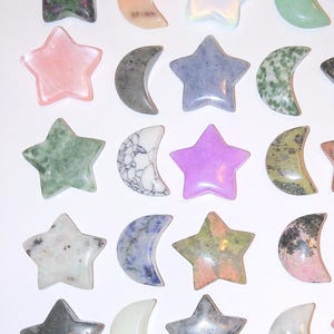 Mini Moon + Star Crystal Duo | Intuitively Chosen Add-On Crystals & Pocket Stones | Small Polished Celestial Gift Set |