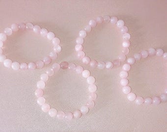 Rose Quartz Bracelet – 10mm Beads, 8-Inch Stretch Crystal Bracelet for Love & Calm