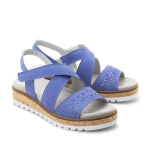 Dromedaris Reese Lavender Leather Strappy Adjustable Sandal