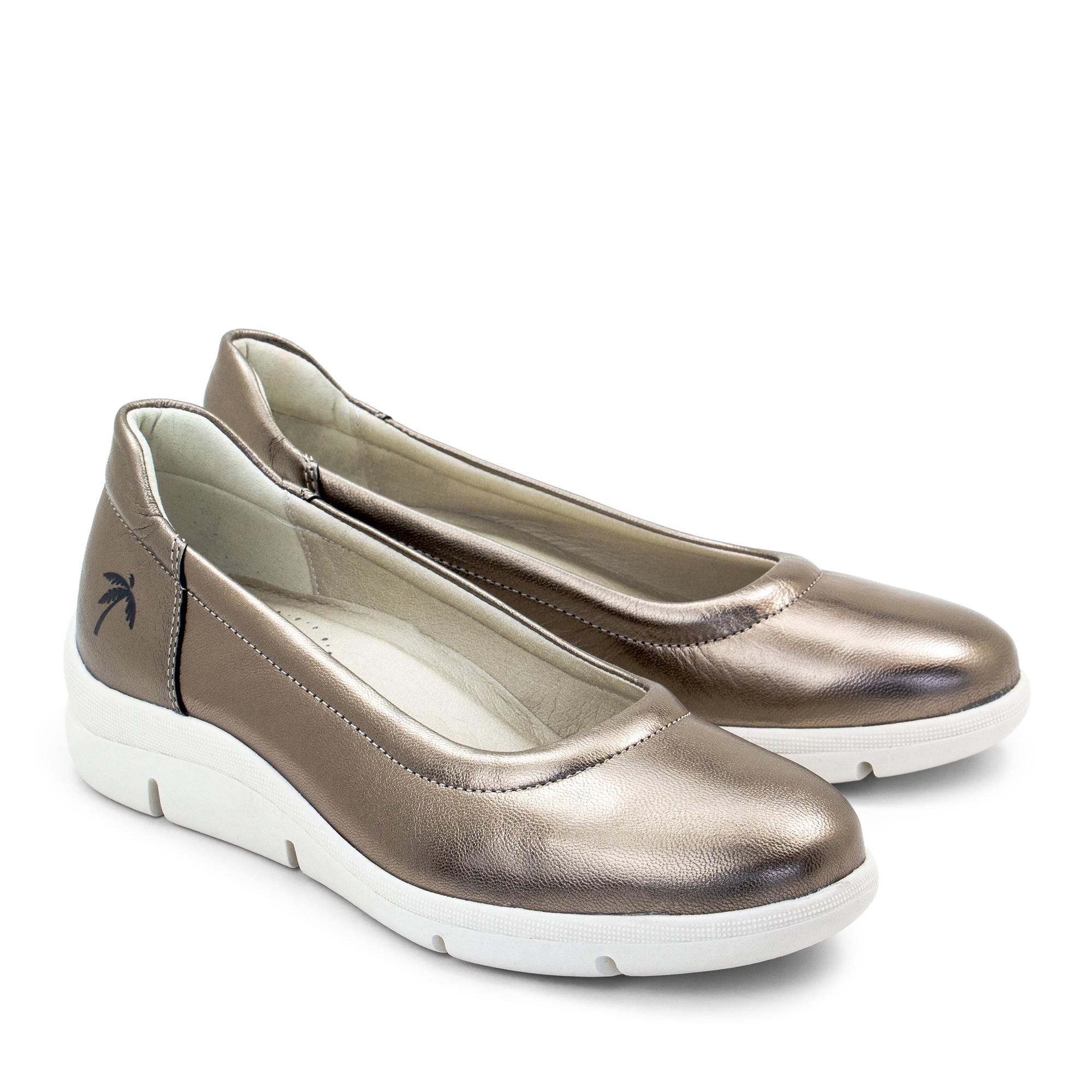 Dromedaris Vanessa Bronze Leather Slip-On Wedge