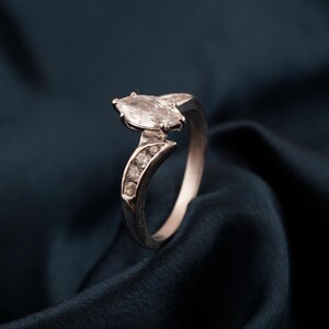 Marquise Diamond Ring | Lab Grown Diamond Engagement Ring | Bypass Shank | 14K Gold | SGL Certified | Romantic Elegance | Gift for Her