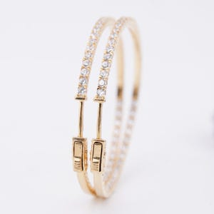 Moissanite Hoops for Women | 2.88CTTW Certified Inside-Out Earrings | Locking Closure | Statement Fine Jewelry Gift
