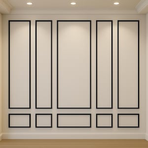 Wall Molding Kit – Precut Vertical Frame Panels | Classic Full-Height DIY Wall Trim for Living Rooms