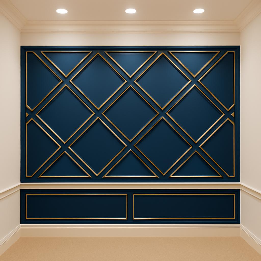 Diamond Wall Molding Kit: Precut Paintable DIY Modern Interior Panel ...