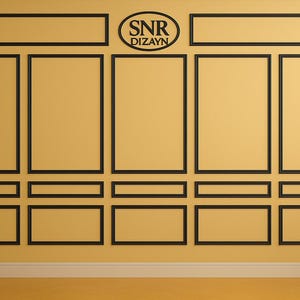 Luxury Wall Molding Kit: Black Frame, Logo Space - SNR DİZAYN