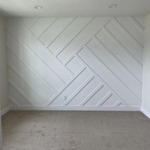 Geometric Wall Molding Kit | Custom Diagonal Wall Panels | Easy Install Decorative Trim