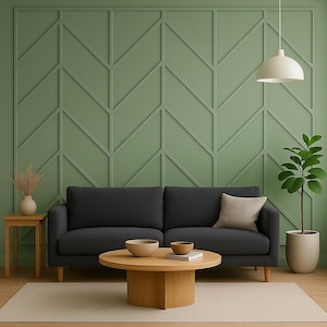 Herringbone Wall Molding Kit | Modern Geometric Wall Paneling | Easy Install Decorative Trim