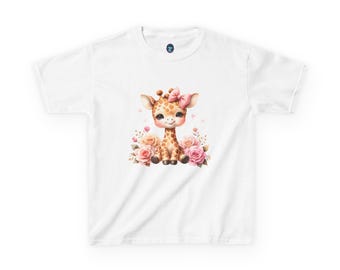Cute Giraffe Kids Tee, Adorable Childrens Cotton T-Shirt, Kids Birthday Gift, Animal Lover Shirt, Fun Summer Wear