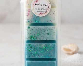 Barra de cera aromática de sal marina y vainilla, muy perfumada, cera de soja ecológica.