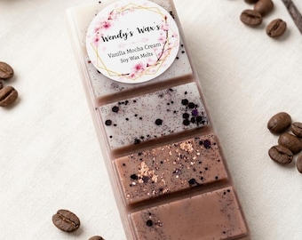 Vanilla Mocha Cream Wax Melt Snap Bar, Highly Scented, Eco Soy Wax