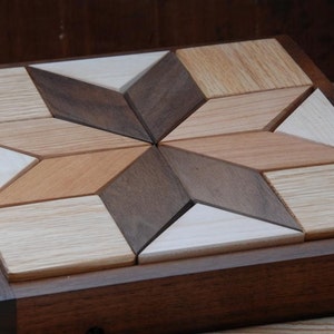 Small Wooden Quilter's Puzzle for Home and Office Solid Hardwood Puzzle image 1