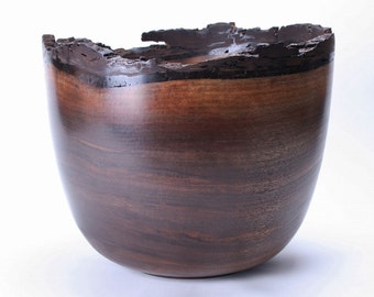 Black Walnut Natural Edge Wooden Bowl #1025 13" X 11 1/2"  Natural Edge Walnut Bowl  Walnut Bowl