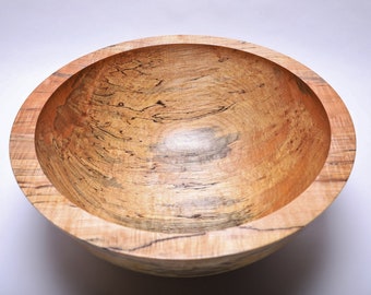 Spalted Maple Wooden Bowl   #1796-4   19 5/8" X 8 1/4" Maple Salad Bowl  Maple Wooden Bowl