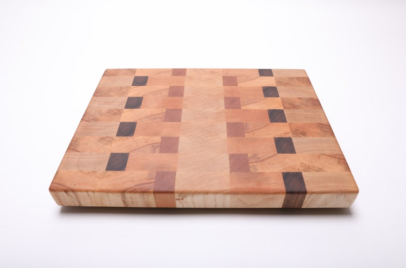 Maple, Walnut and Cherry End Grain Wooden Cutting Board 3019 17 1/2 x 13 x 1 3/4 image 6