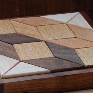 Small Wooden Quilter's Puzzle for Home and Office Solid Hardwood Puzzle image 4