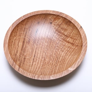 Quartersawn White Oak Wooden Bowl  #2070   8 1/2&quot; x 1 3/4&quot;  Small White Oak Bowl Oak Wooden Bowl