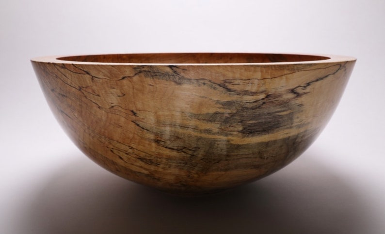 Huge Spalted Maple Wooden Bowl Set 1796 1-4 Cored Spalted Maple Bowls Very Large Wooden Bowl Set image 4