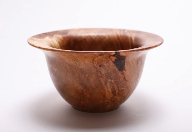 Big Leaf Maple Burl Flanged Bowl #1828 5 14 X 2 34