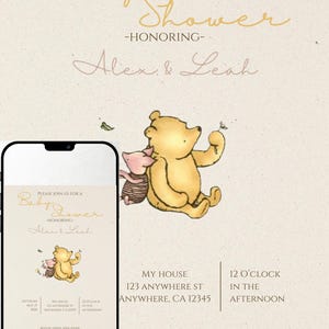 Winnie the Pooh Baby Shower Invitation | Editable Template | Instant Download