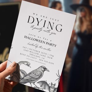 Vintage Halloween Invitation Template: Modern Printable Party Invite (Digital Download