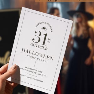Vintage Halloween Invitation Template: Modern Printable Party Invite (Digital Download